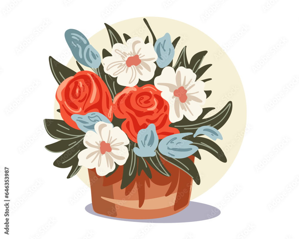 Flower arrangement , vector illustration
