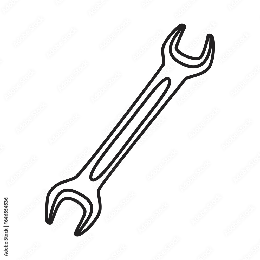 Vector illustration. Wrench icon. Repair icon vector in linear style. Tool Vector illustration. Wrench icon. Repair icon vector in linear style. Tool