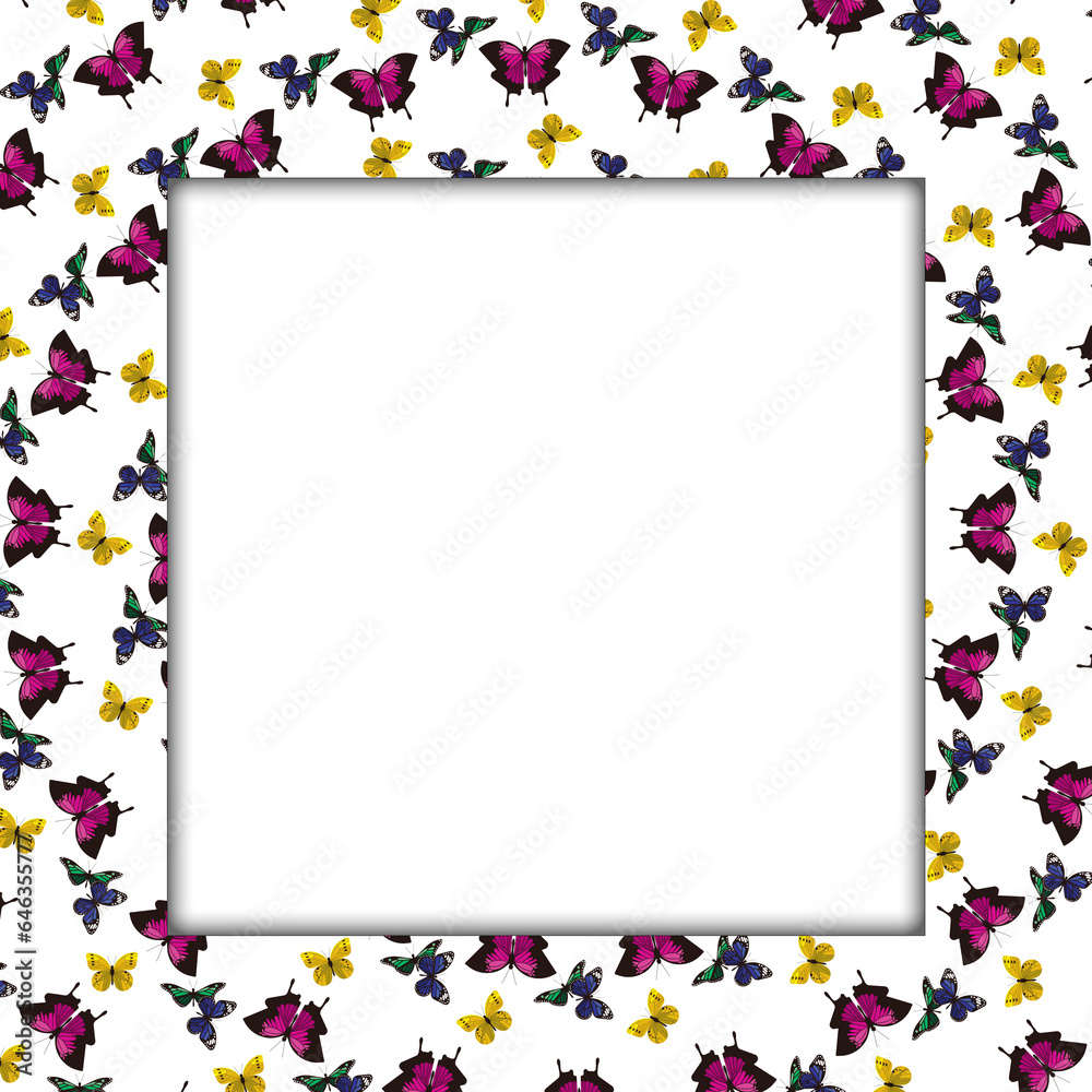 frame with butterflies