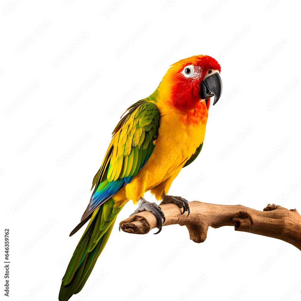 Colorful Parrot Isolated on Transparent Background