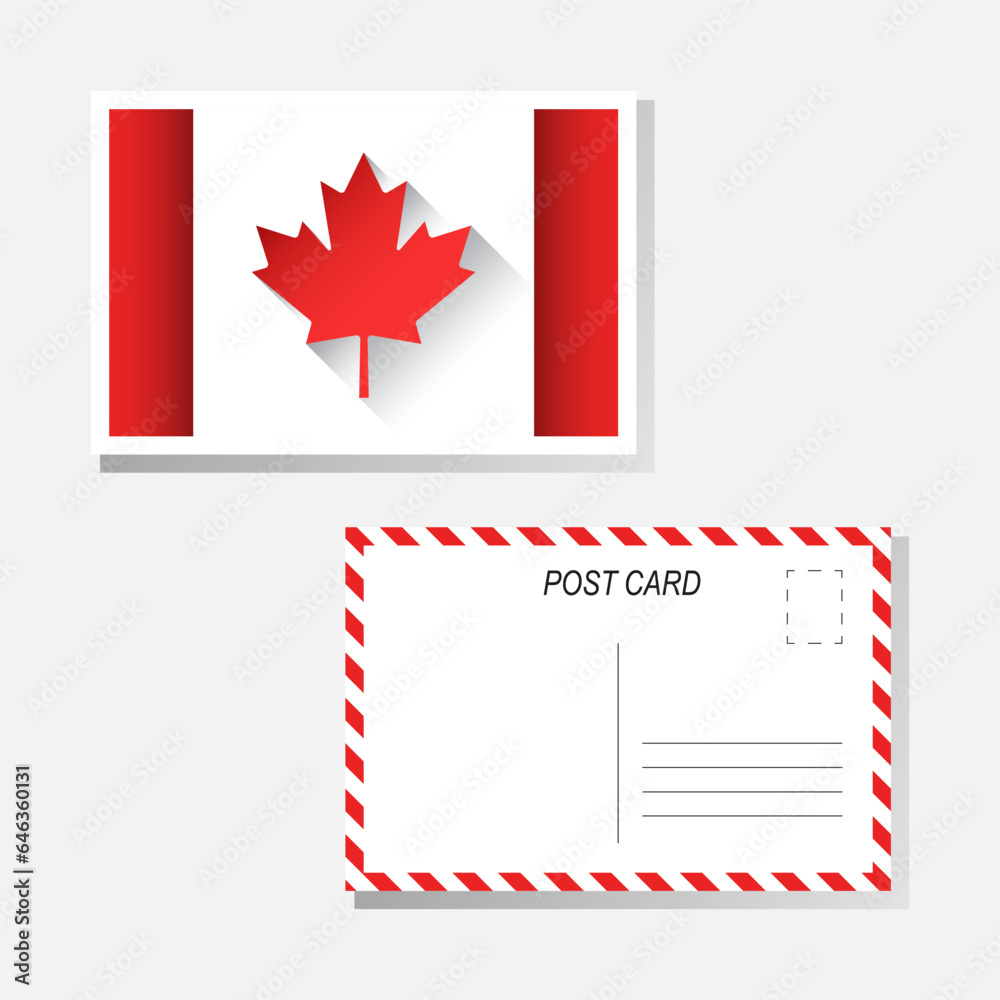 Obraz premium Paper cut flag of Canada. Post cards kit.