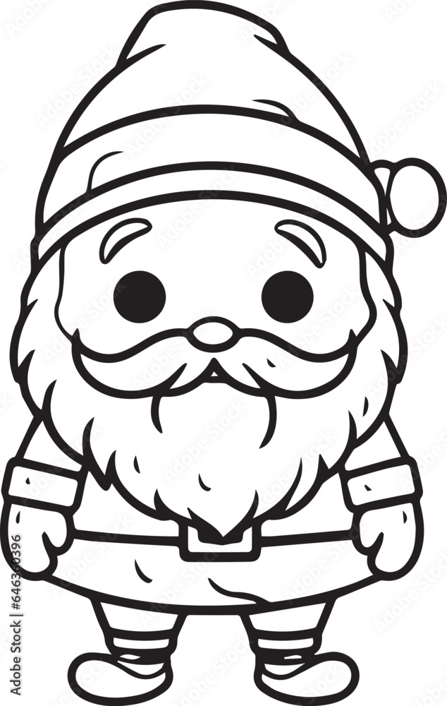 Colouring page for kids toddler and toddlers, minimal cute Christmas santa illustration one thick single outline drawing artwork Colouring page for kids toddler and toddlers, minimal cute Christmas santa illustration one thick single outline drawing artwork