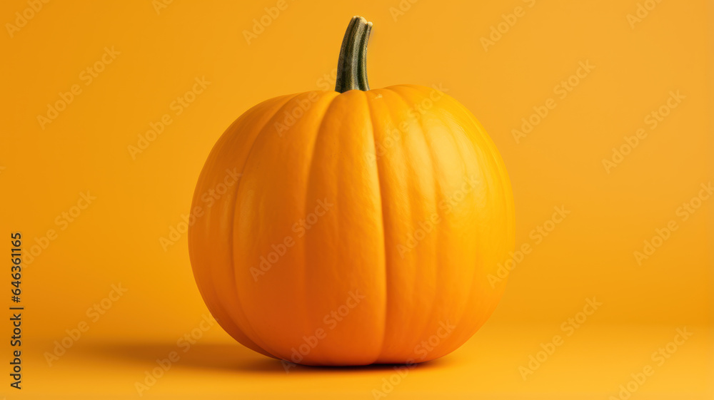 Minimalist Pumpkin on Yellow Background Minimalist Pumpkin on Yellow Background