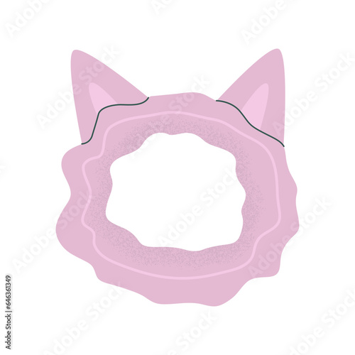 Flat vector cartoon illustration of a headband for cosmetic procedures. A women's accessory for the daily routine of facial skin care. Isolated design on a white background.