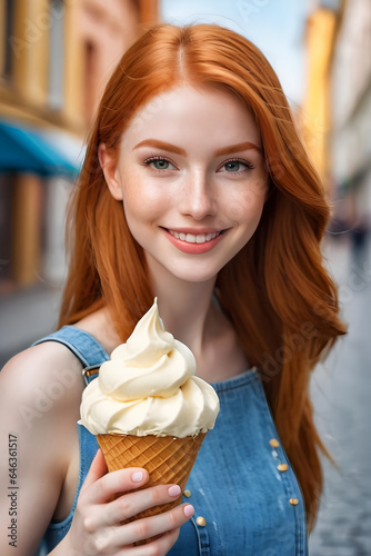 Woman Eating Ice Cream