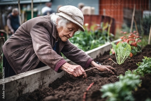 shot of an unrecognizable woman working in a community garden