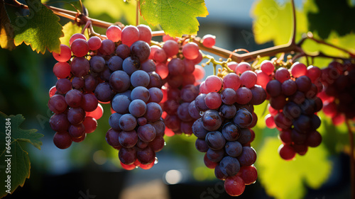 Delicious and Refreshing Grapes on Grapevines, AI generated