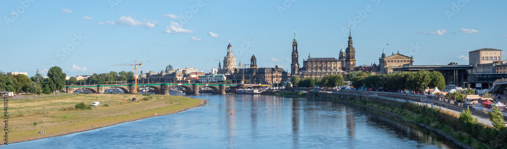 view of the elbe river in the city from dresden