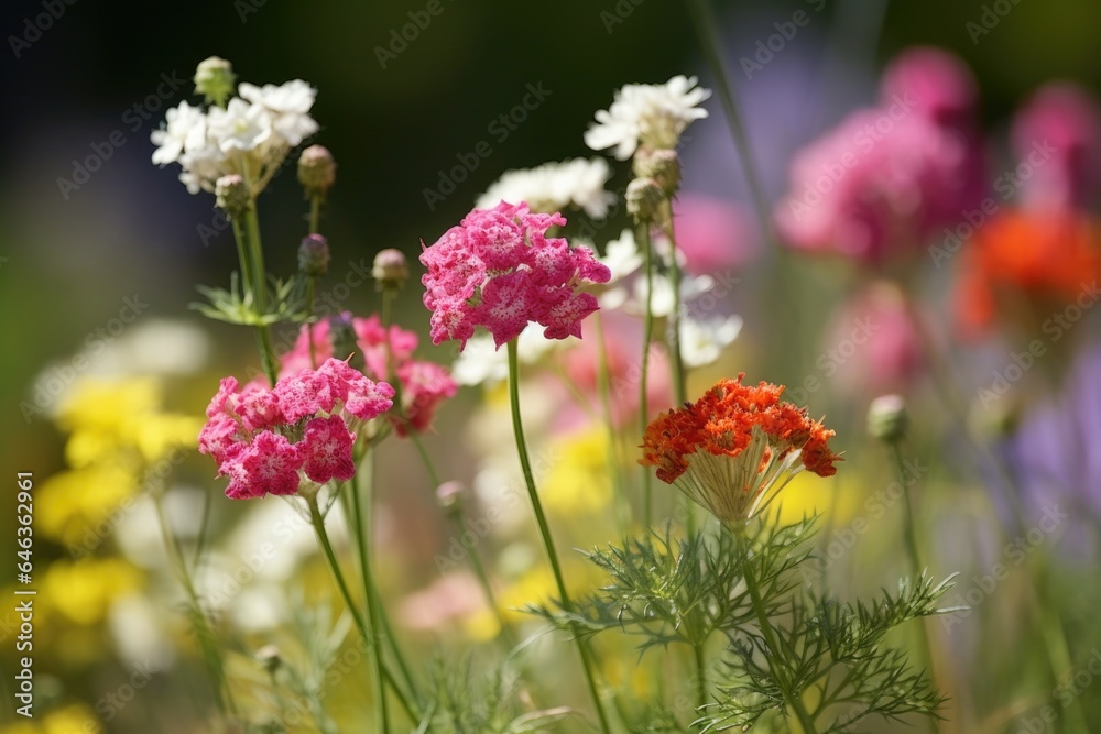 closeup of a group of pretty flowers growing in nature closeup of a group of pretty flowers growing in nature