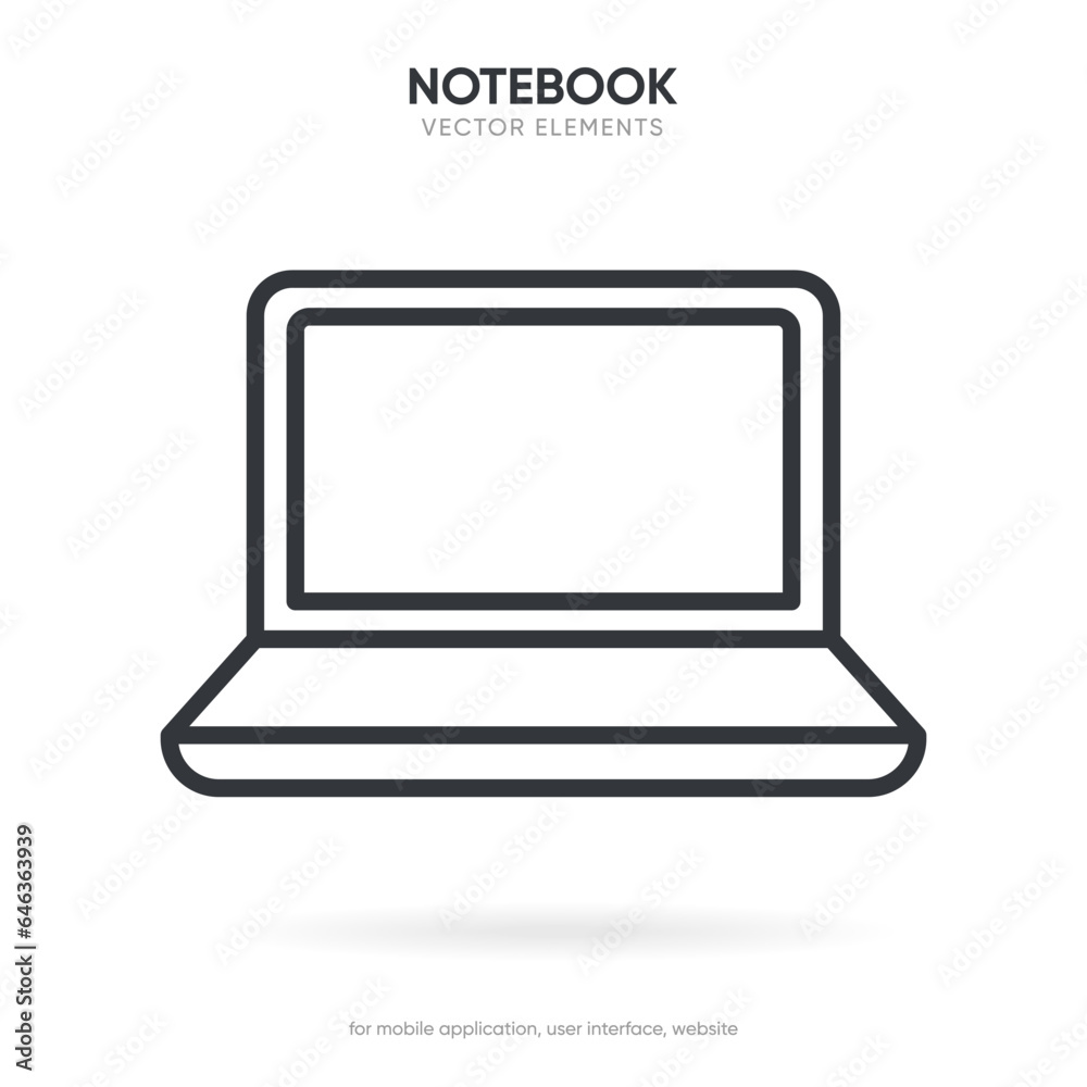 Laptop icon, Modern thin line icon of devices. Premium quality sign symbols. Simple pictograms for web sites, mobile app. Vector line icons isolated on white background. Laptop icon, Modern thin line icon of devices. Premium quality sign symbols. Simple pictograms for web sites, mobile app. Vector line icons isolated on white background.