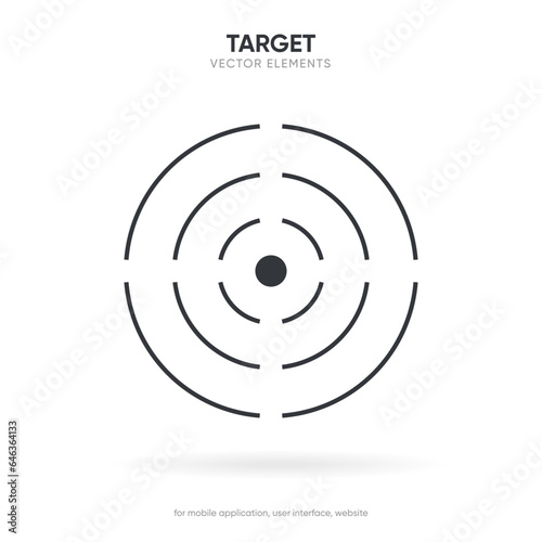 Red aim, arrow, idea, perfect hit, winner, target, goal, success, pin icon symbol sign. Gun sight, purpose icon. Target icon. Aim symbol for UI UX websites mobile app.