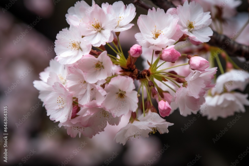 Fototapeta premium closeup of cherry blossom tree flowers