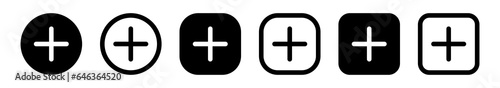 plus, add icon symbol. create, new, icon button - Positive, Addition. cross, logo, sign in flat style for apps and website photo