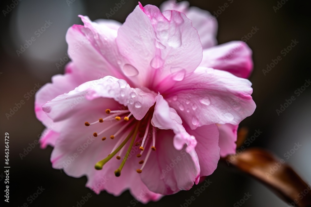 closeup of a pink cherry blossom flower bloom on a tree in the park closeup of a pink cherry blossom flower bloom on a tree in the park