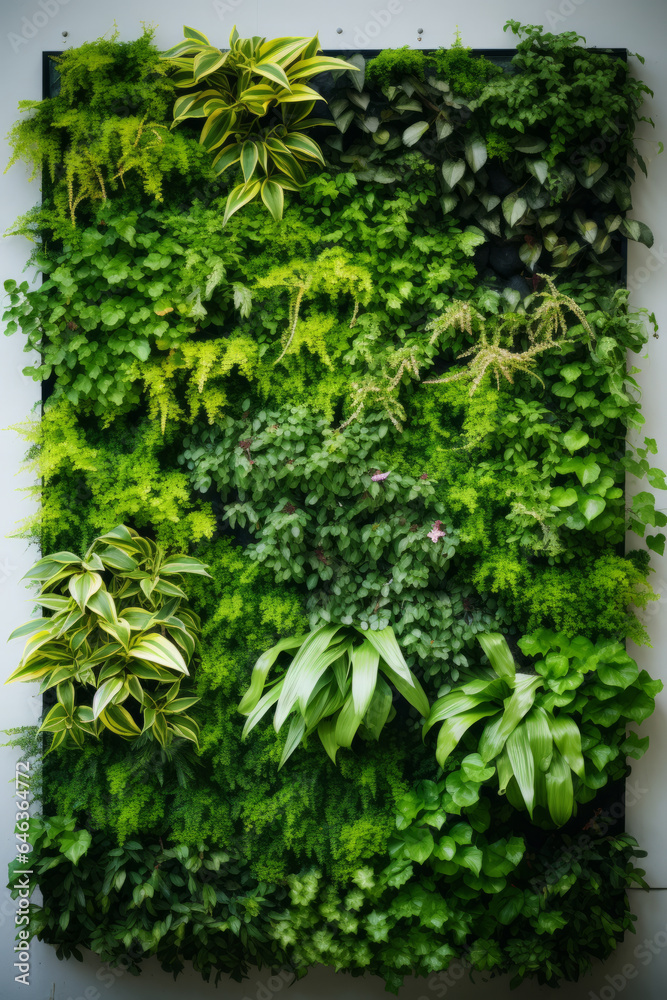 living wall tropical green plants background. Vertical garden living wall tropical green plants background. Vertical garden