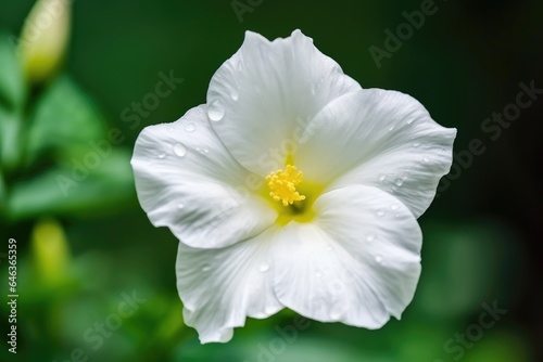 closeup of a beautiful white flower growing in nature