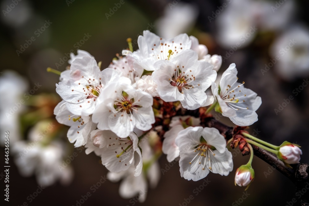 Fototapeta premium blossoming cherry blossoms on a tree in spring