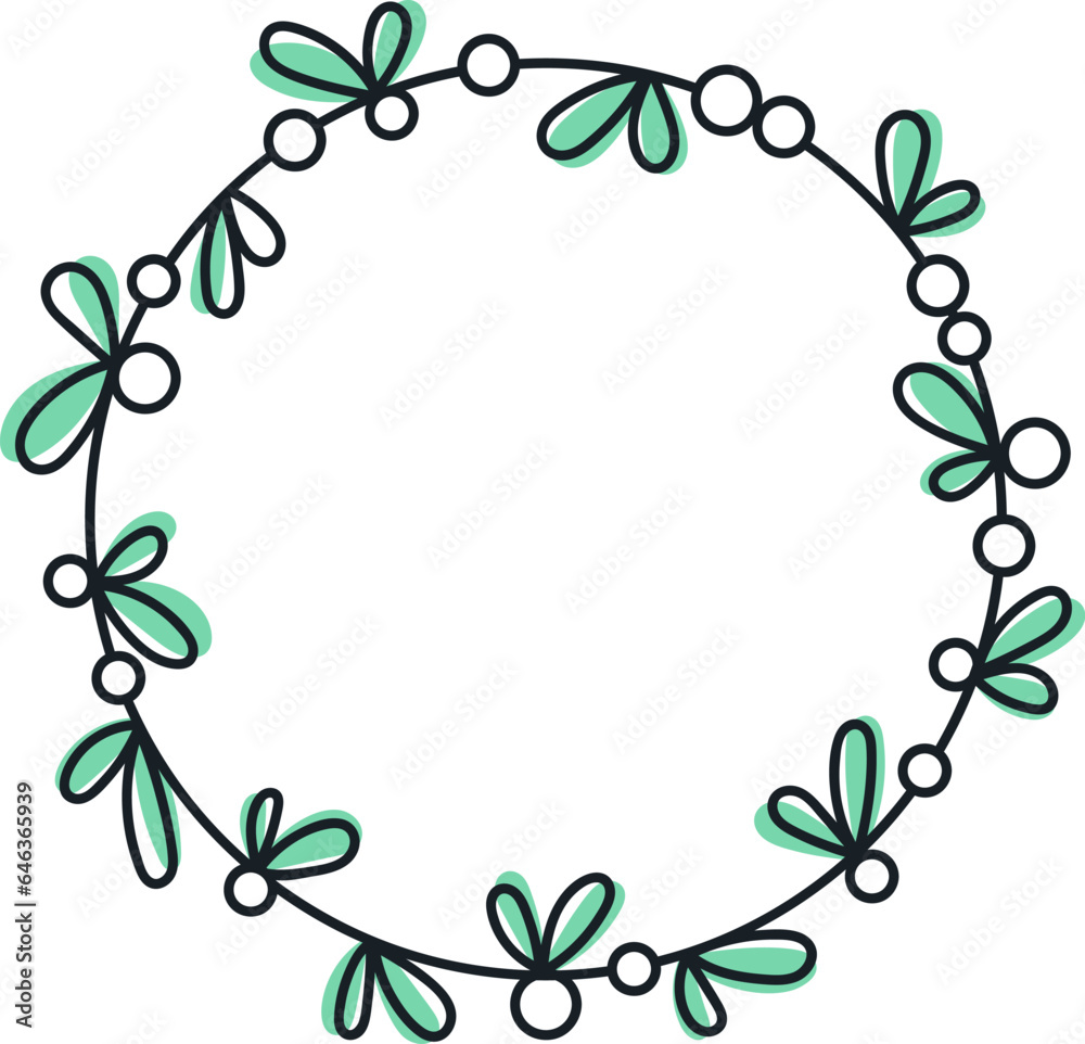 Fototapeta premium Christmas Floral Circle Wreath