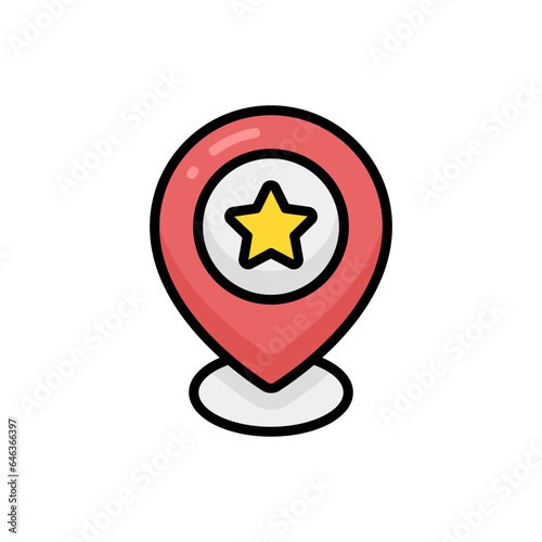 Placeholder Cartoon Vector Icon Illustration. Location Icon Concept Isolated Premium Vector. Flat Cartoon Style