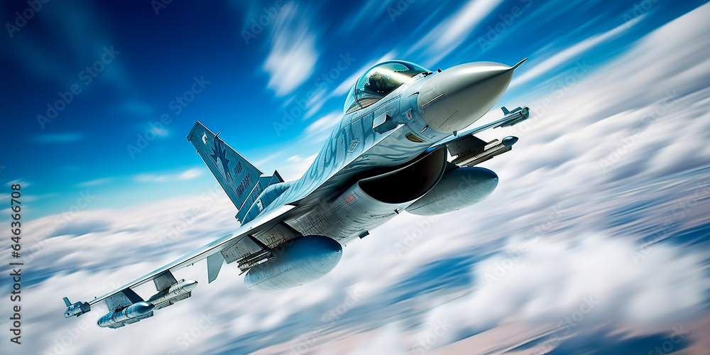 Fighter jet F-16 in the sky. Fighter jet F-16 in the sky.