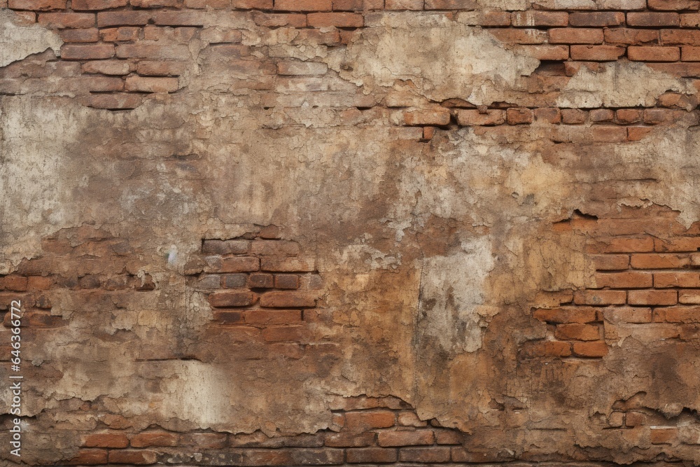detail of a weathered brick wall, highlighting its rough texture