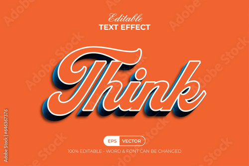 Think Text Effect Fun Style. Editable Text Effect.