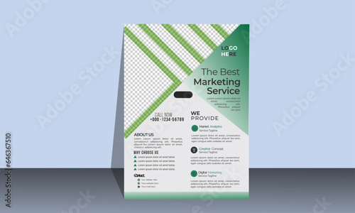 Modern business flyer design ,leaf green color.