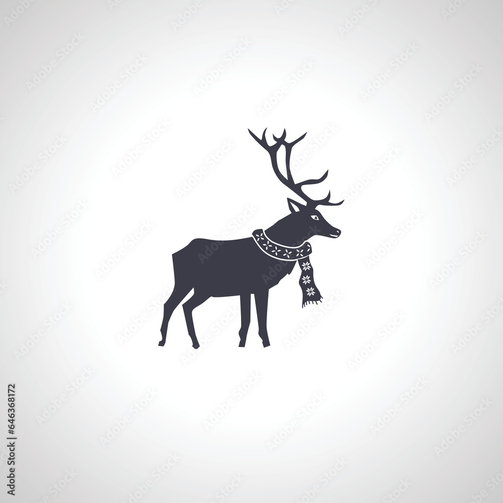 reindeer icon. christmas deer isolated icon on white background reindeer icon. christmas deer isolated icon on white background
