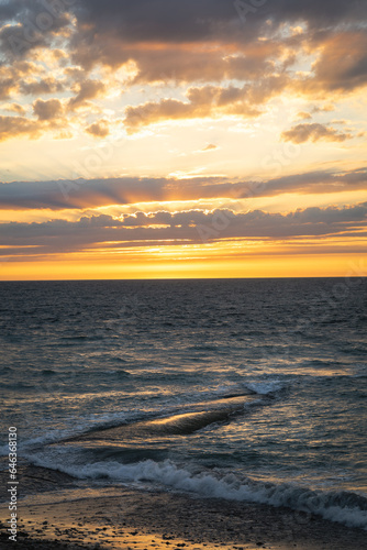 Beautiful sunset from the Whales Lighthouse (Phare des Baleines) on Île de Ré in France