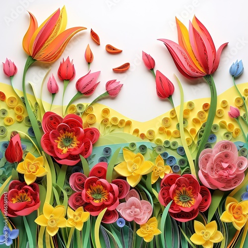 Spring Tulips Paper Art