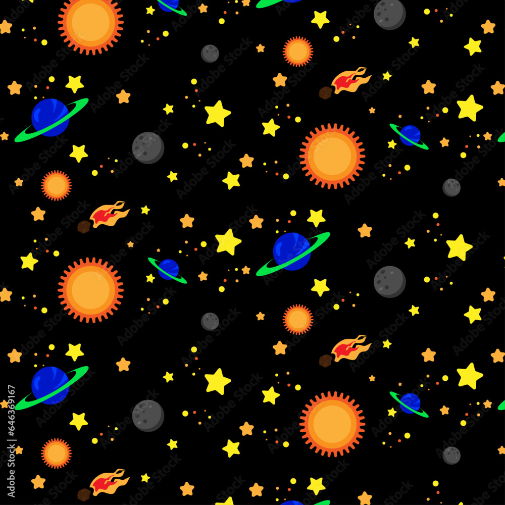 Space pattern - Black background
Pattern for a real astronaut. planets, stars and even asteroids. Everything to develop the imagination of a little star lord. Space pattern - Black background
Pattern for a real astronaut. planets, stars and even asteroids. Everything to develop the imagination of a little star lord.