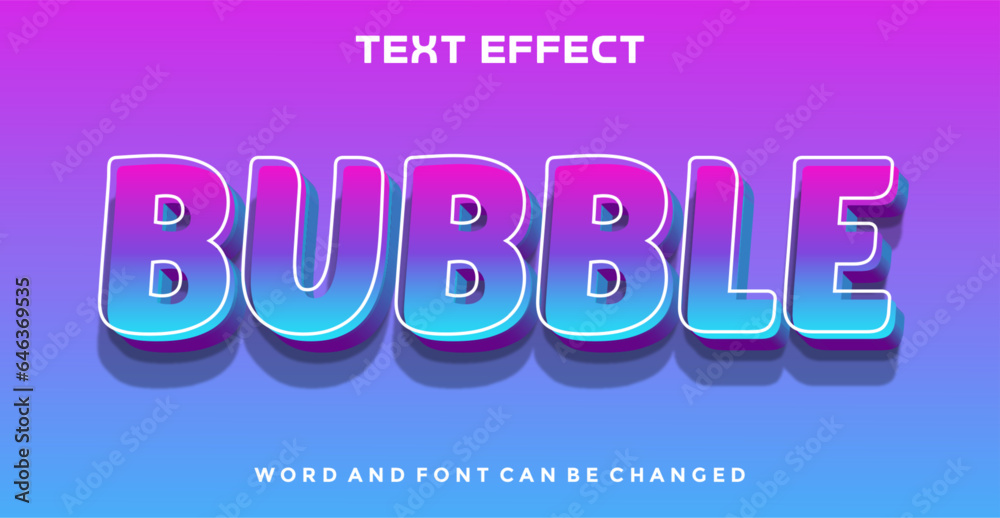 Bubble editable text effect vibrant modern color shiny. Editable text vector files Bubble editable text effect vibrant modern color shiny. Editable text vector files