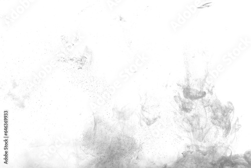 Black color dye melt in water on white background,Abstract smoke pattern,Colored liquid dye,Splash paint 