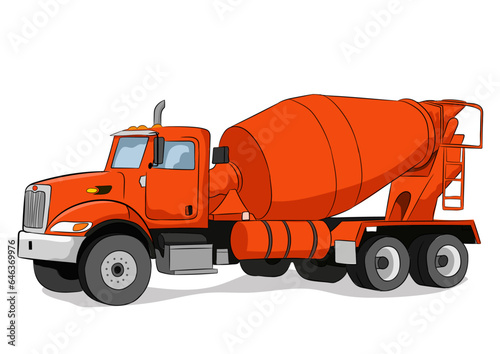 Vector illustration of Concrete Mixer Truck. concrete mixer truck vector, cement mixer truck, cement mixer truck vector, mixer, commerical vehicle, construction vehicle, truck mixer, transit mixer.
