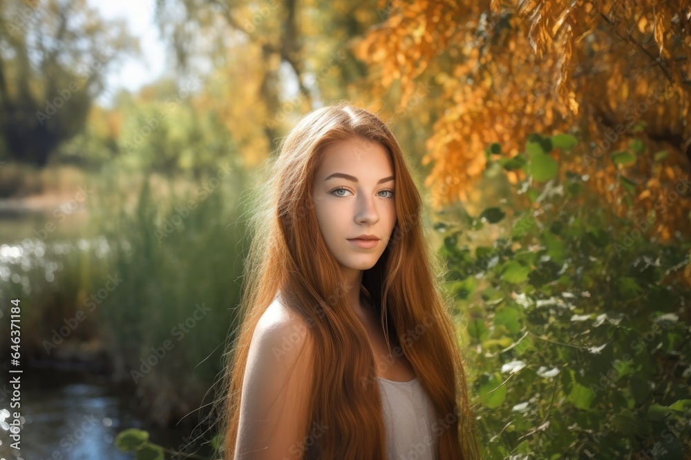 a gorgeous young woman in nature a gorgeous young woman in nature