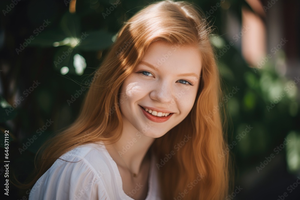 a young woman smiling while looking at the camera a young woman smiling while looking at the camera