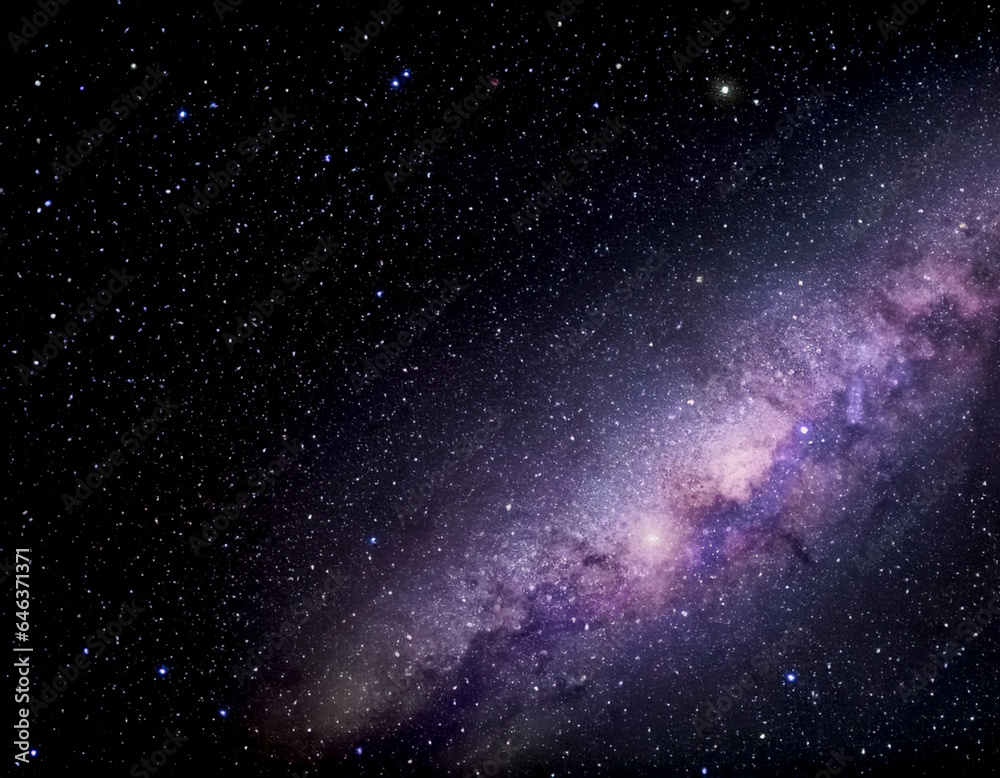 Fototapeta premium Galaxy blue night sky milky way and star on dark Background. Universe filled with stars, nebula and galaxy with noise and grain