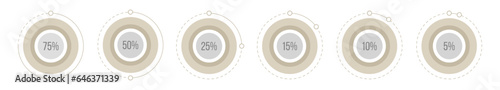 Set of circle percentage ch...
