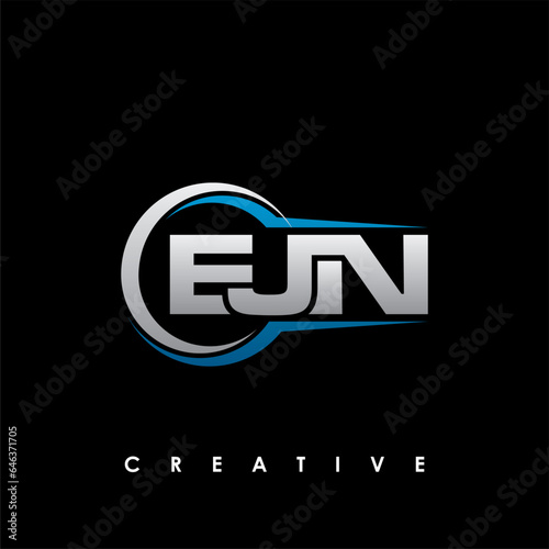 EJN Letter Initial Logo Design Template Vector Illustration