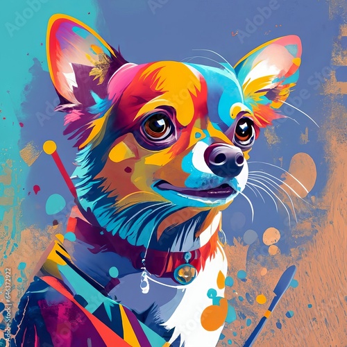 Cute Dog colorful Painting