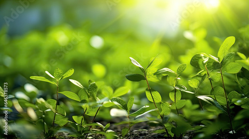 spring green leaves close up