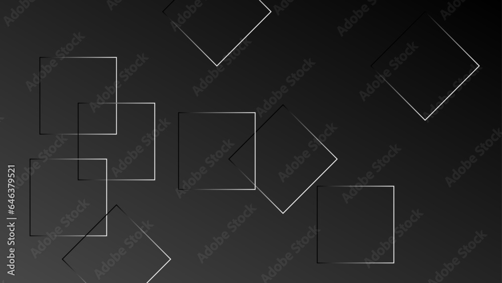 Black abstract background with geometric shape. Futuristic hi-technology concept. Horizontal banner template. Suit for cover, banner, brochure, corporate, poster, presentation, website