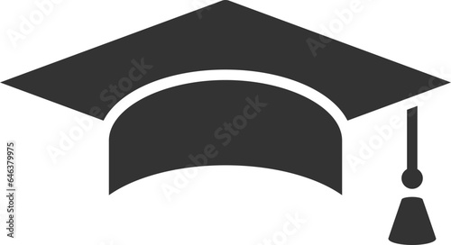 Education icon vector illustartion. College cap or graduate hat symbol. Student degree sign.