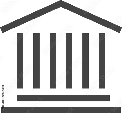 Government icon vector. Building construction symbol. Architecture residental design. Classic estate sign.