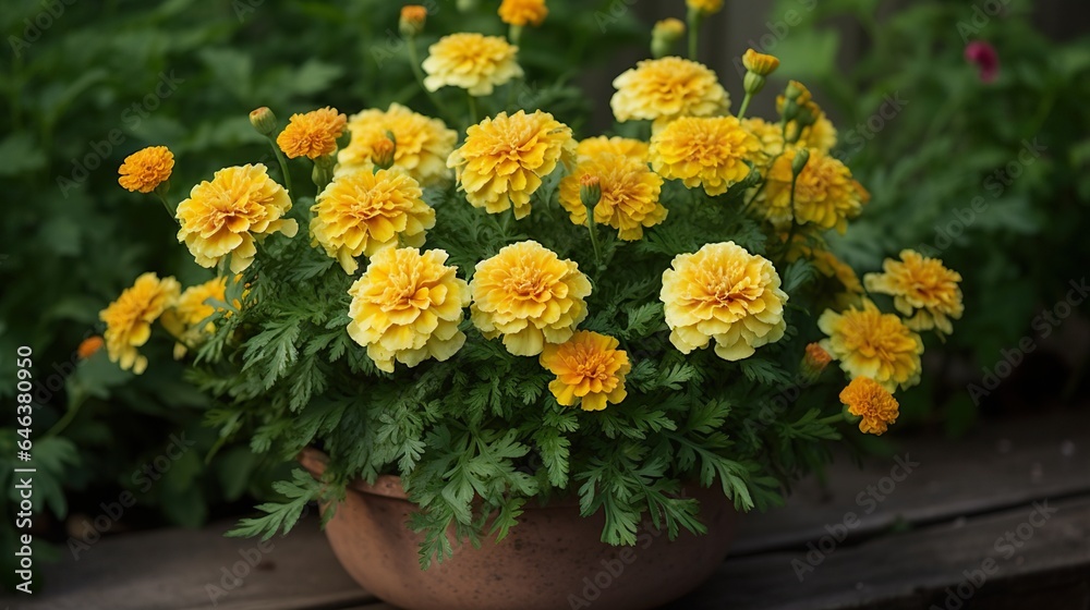 Small Companions of Sunshine Lemon Gem Marigolds in Vibrant Bloom Small Companions of Sunshine Lemon Gem Marigolds in Vibrant Bloom