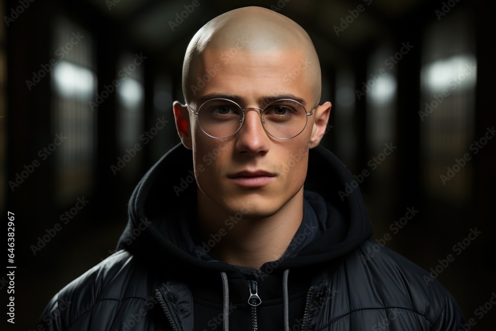 photo portrait of a bald man photo portrait of a bald man