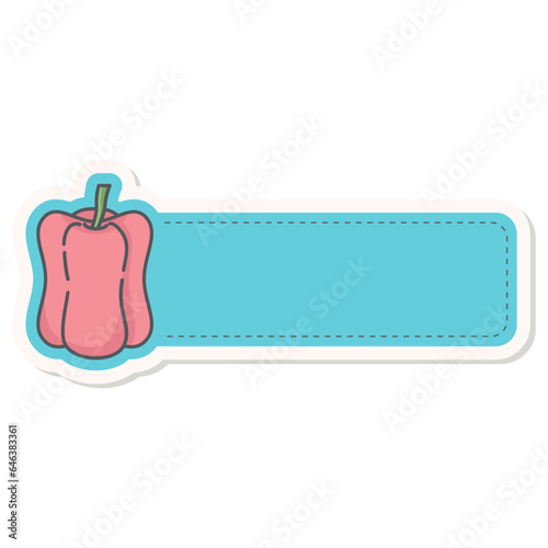 Red paprika Healthy Vegetable Vegetarian Ingredients Label Name Tags Sticker