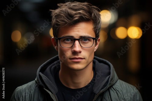 portrait of a young man wearing glasses