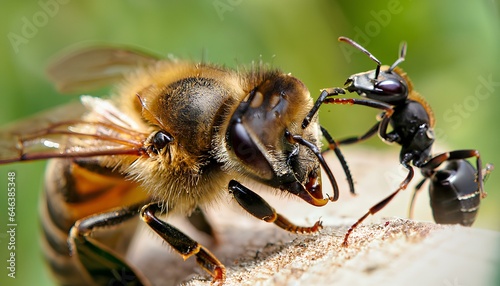 close up of a bee on the ground