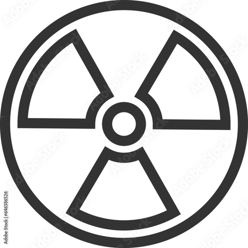 Radiation icon vector. Warning radioactive sign danger symbol.